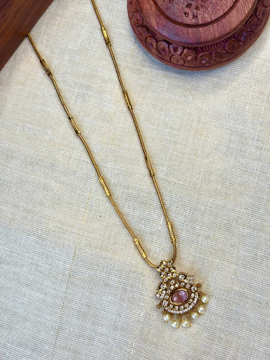 Semi Invisible Diamond Pendant Chain