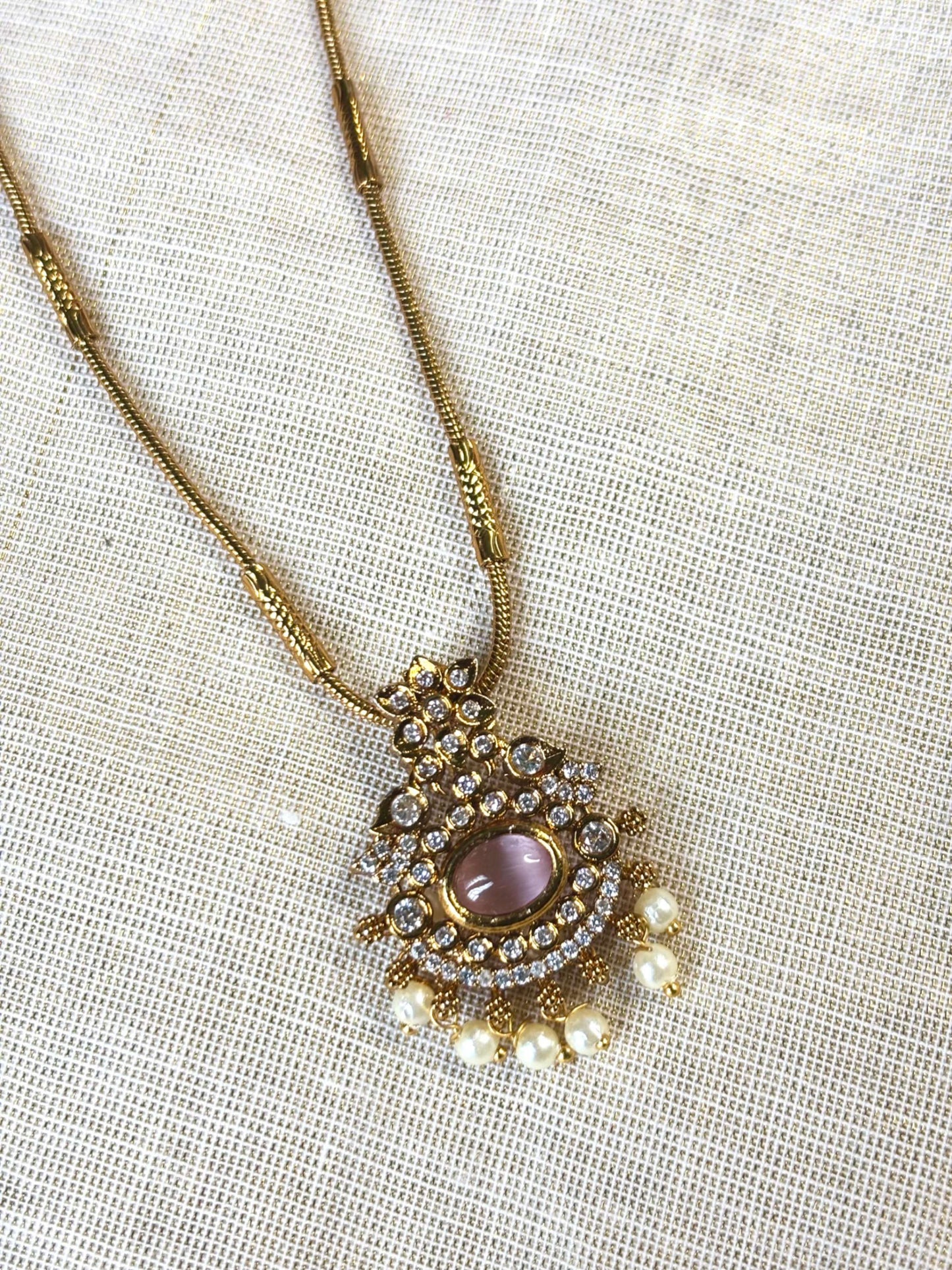 Semi Invisible Diamond Pendant Chain