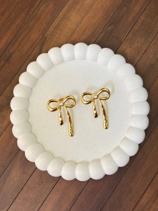 Pearl Bow Anti-Tarnish Earring