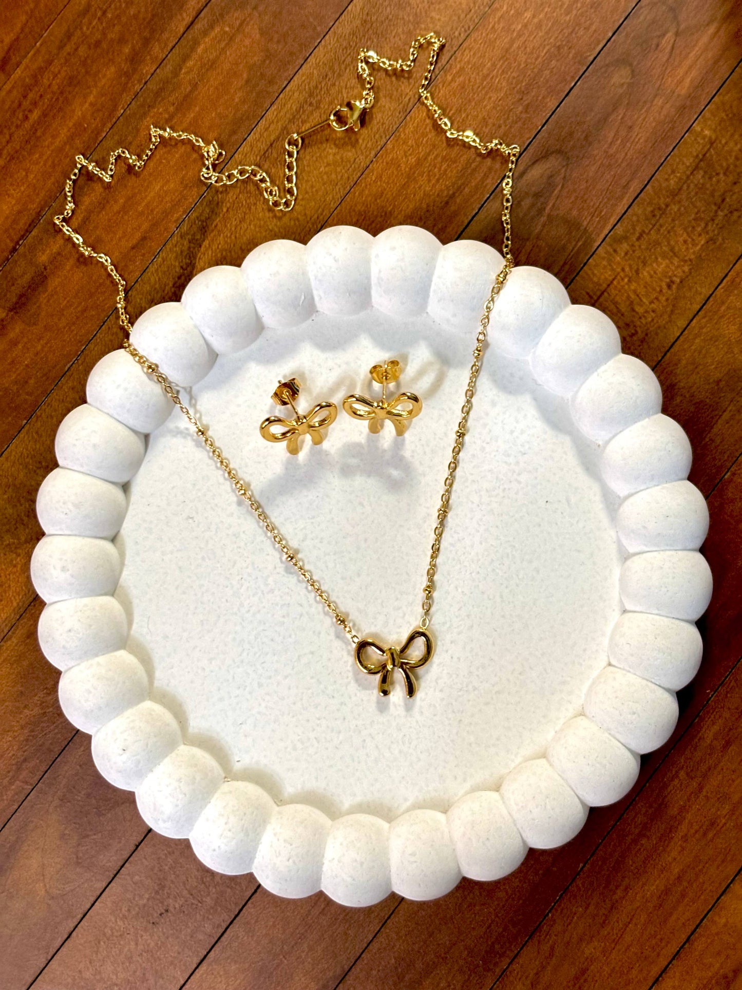 Sweet Bow Anti-Tarnish Chain Set