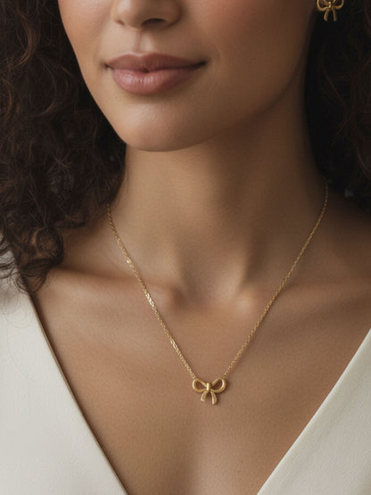 Sweet Bow Anti-Tarnish Chain Set
