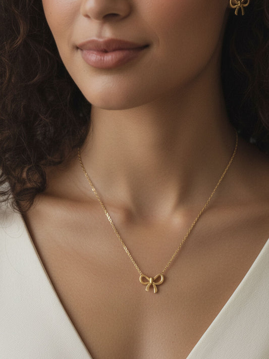 Sweet Bow Anti-Tarnish Chain Set