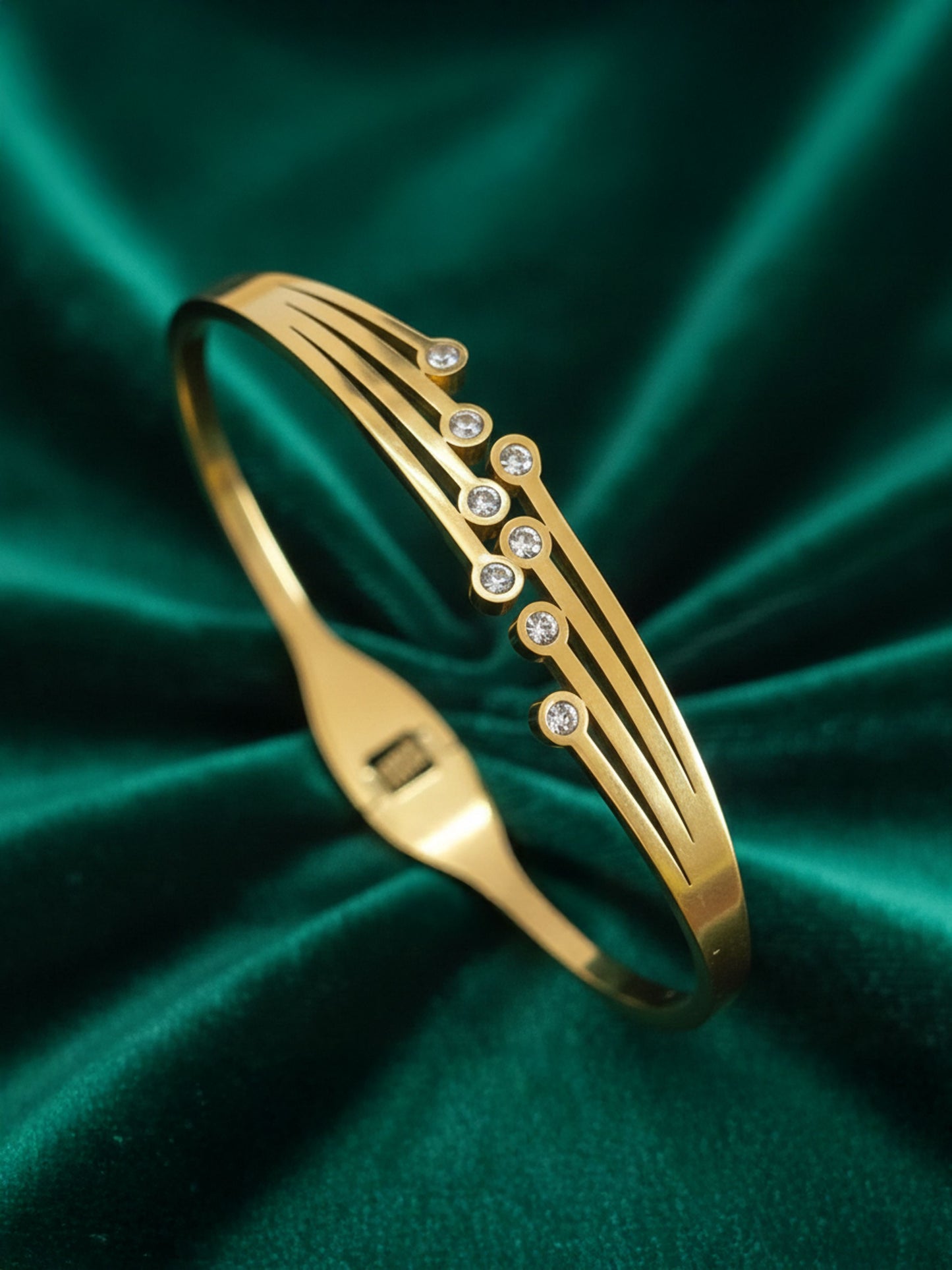 Radiant Trail Stainless Steel Gold-Plated Anti-Tarnish Cuff Bracelet