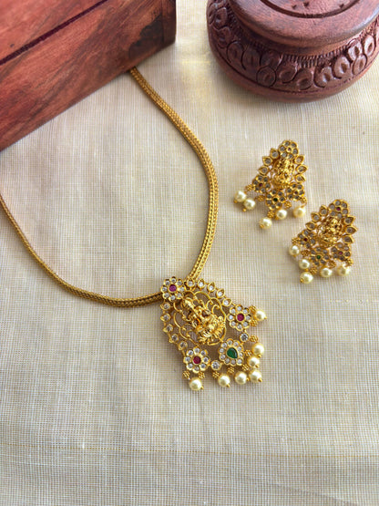 Lakshmi AD Stone with Pearl Necklace