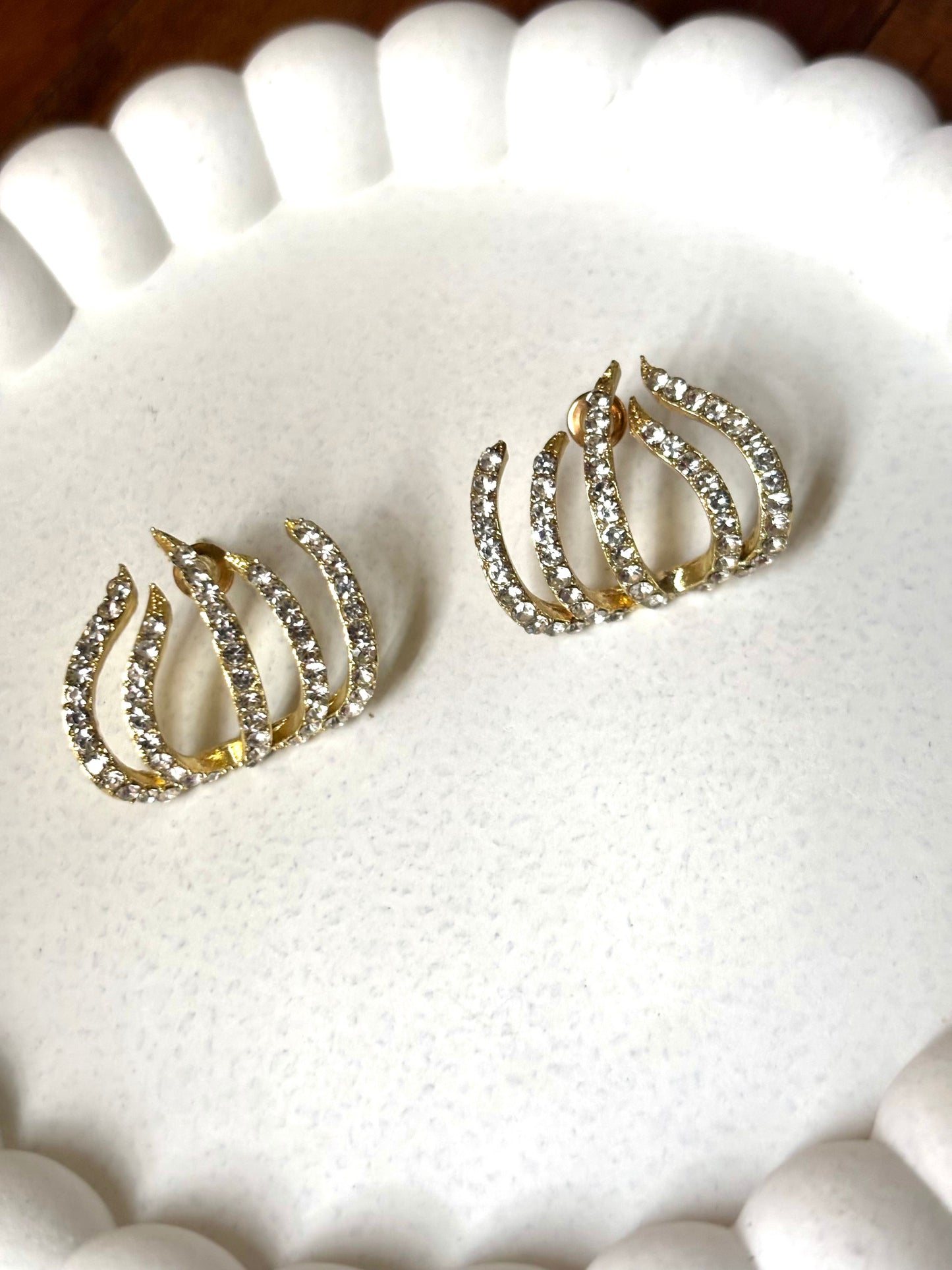 Diamond Lotus Anti-Tarnish Earring