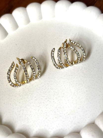 Diamond Lotus Anti-Tarnish Earring