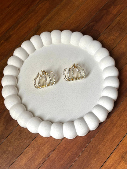 Diamond Lotus Anti-Tarnish Earring